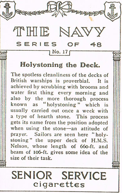 Holystoning the Deck