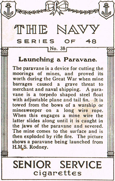 Launching a Paravane