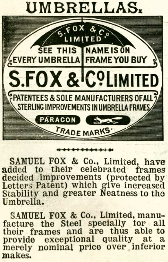Umbrellas. S. Fox & Co. Limited