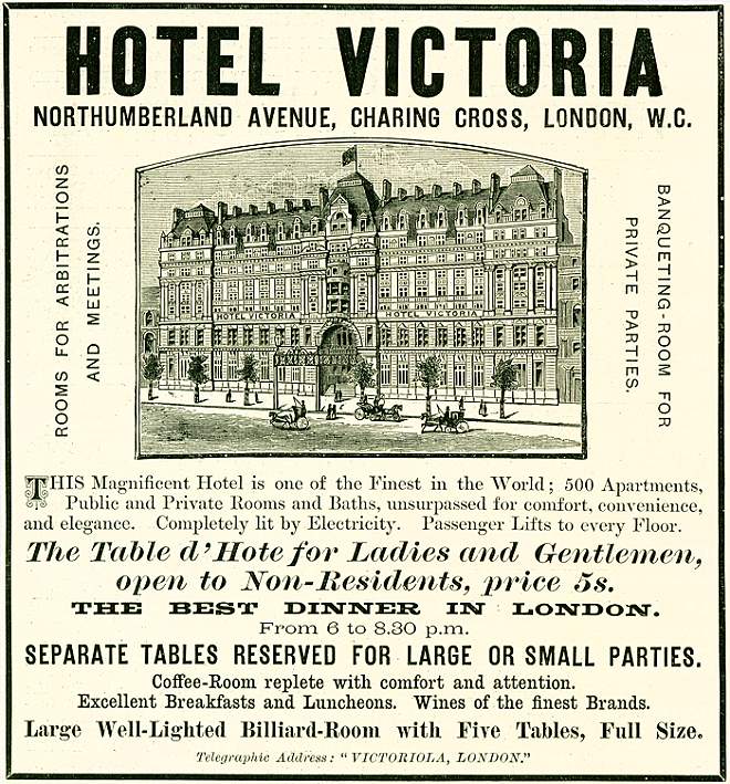 Hotel Victoria, Northumberland Avenue, Charing Cross, London