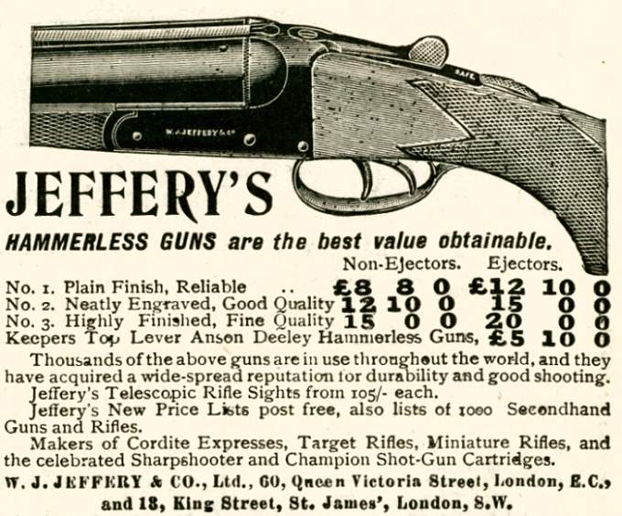 Jeffery's Hammerless Guns