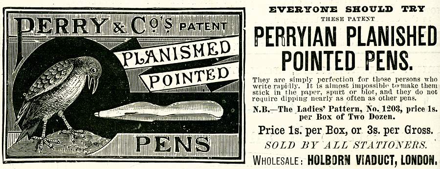 Perry & Co's Patent Planished Pointed Pens