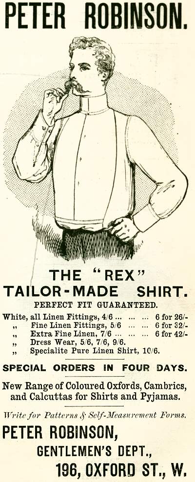 Peter Robinson. The 'Rex' Tailor-Made Shirt