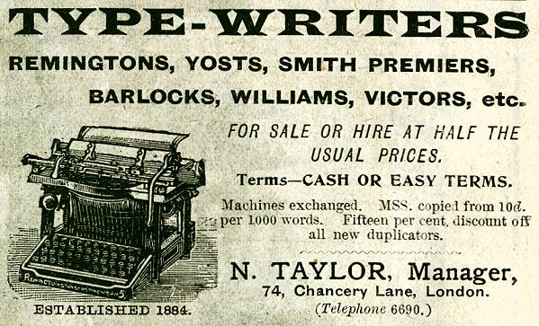 N. Taylor Type-Writers