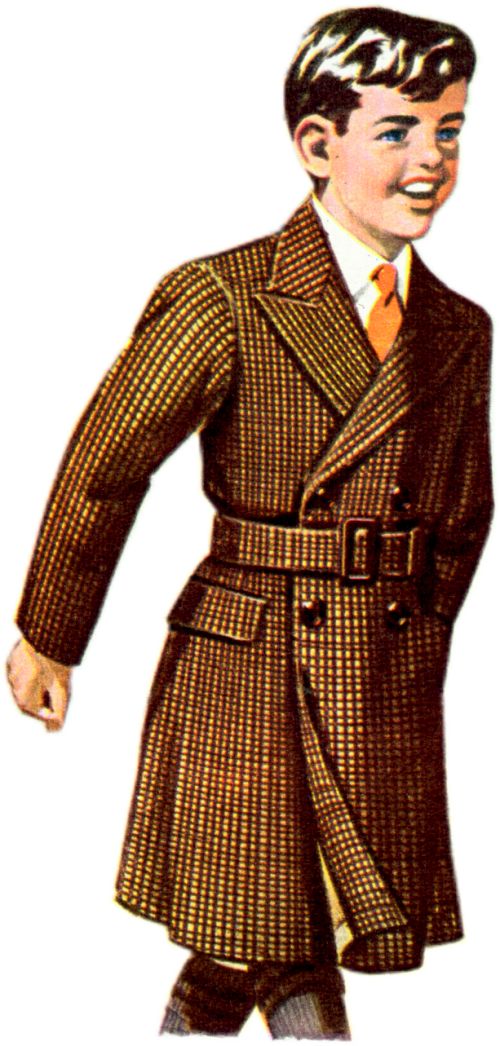 D.B. Belted Woollen Tweed Overcoat