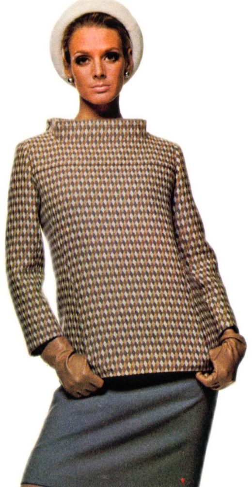 Laroche Tunic Top with Pillbox Collar